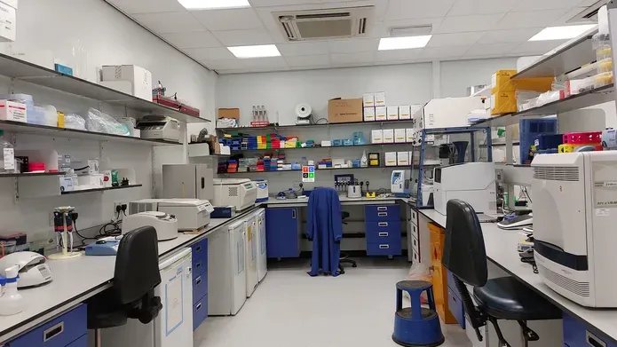 TCGA lab with equipment sitting on tables