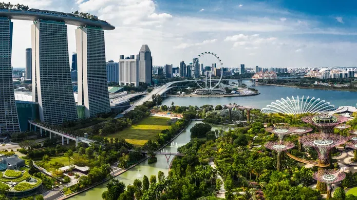 Landscape image of Singapore featuring the Marina Bay Sands