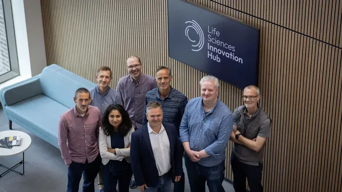 Dr Andrew Woodland (front row, centre) with the Tay/Hawkhill Therapeutics team