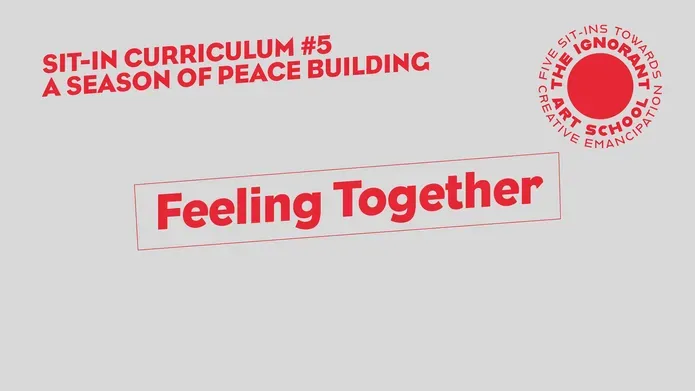  Title slide in red and grey reads Feeling Together - stretched diagonally across the screen in an irregular box