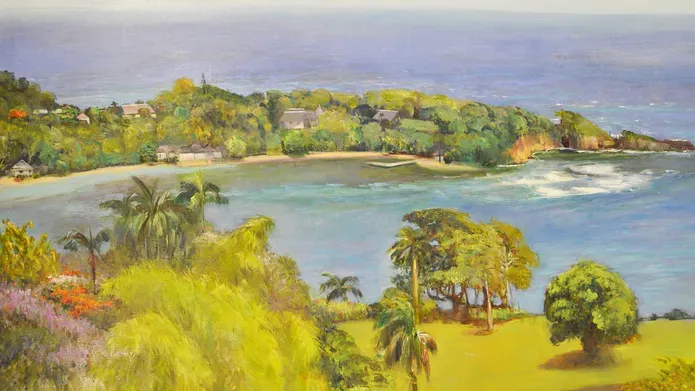 coastal landscape painting of Jamaica