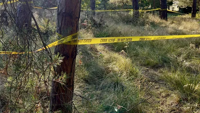 Photo of a fake crime scene set up for Operation Raptor Rescue.