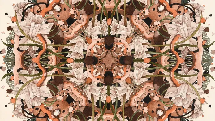 Daffodils (detail from textile design) by Raymond Honeyman, 1976