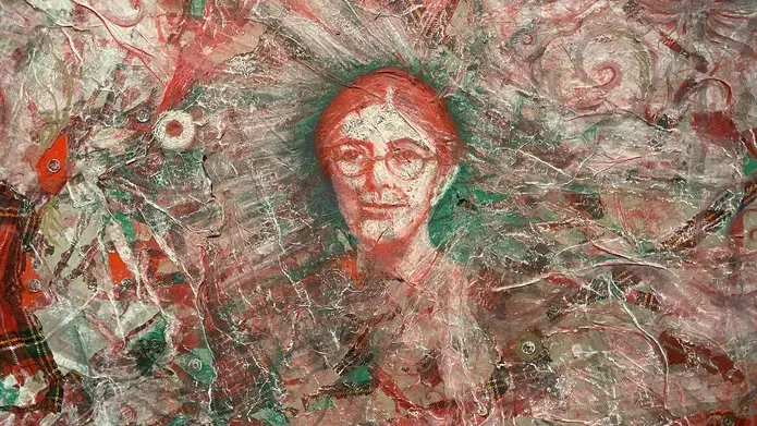 Discovery’s Daughter, mixed media painting by Mhairi Henderson