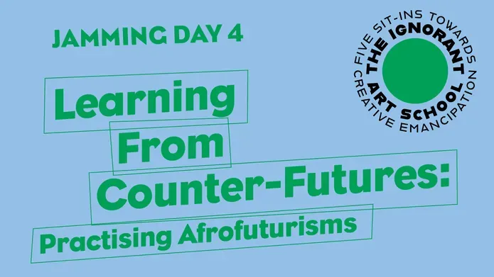 Jamming Day 4 title slide in blue and green