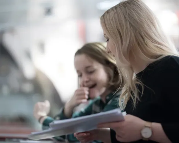 Two students reading