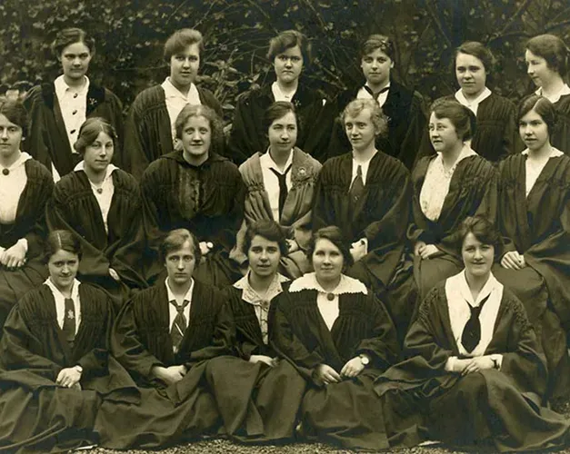 1900s photo of a cohort of education and social work students