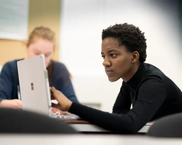 Girl working on computer