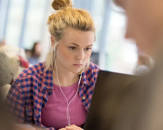 a student on a laptop