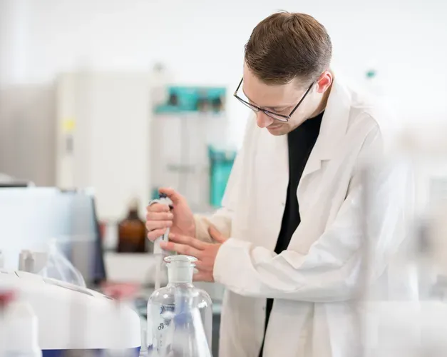a student working in a lab