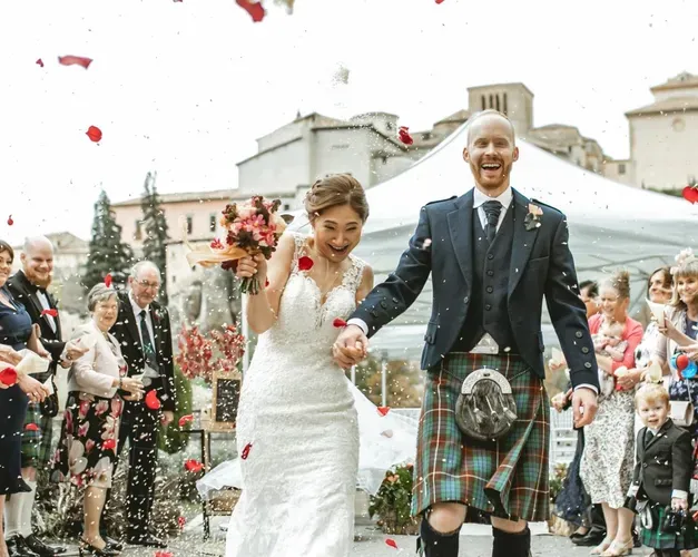 Calum and Sze San Fraser on their wedding day