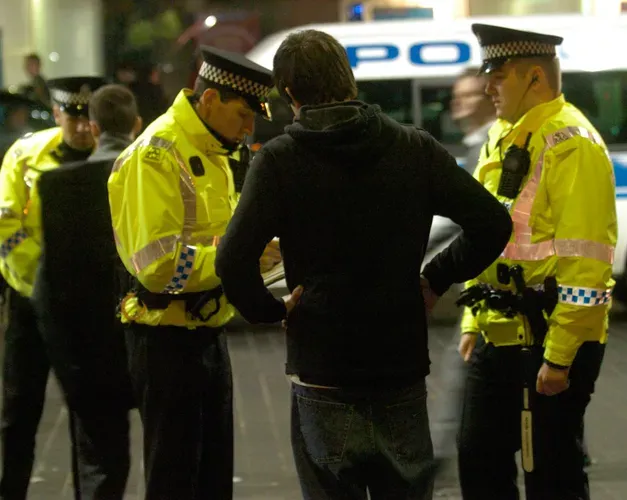 Police Scotland stop and search taking place