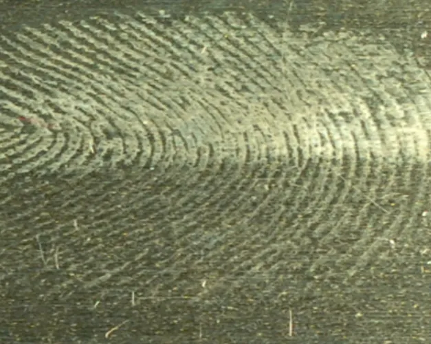 Image of a fingerprint on a metal surface