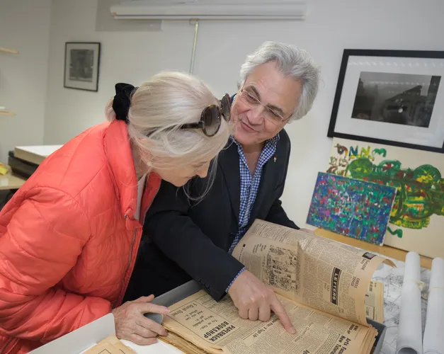 Suchet looking at archives
