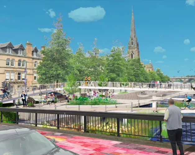 Animated image showing what Perth waterfront could look like in future