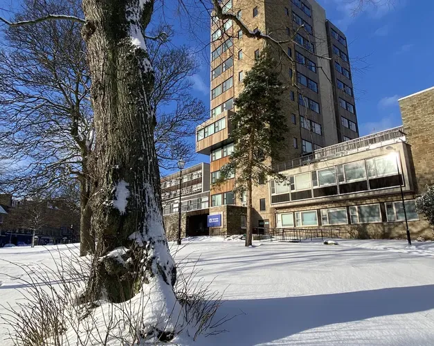 The Tower Building in the snow