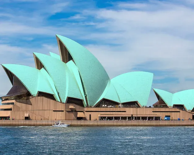 Sydney Opera House, but tuquoise