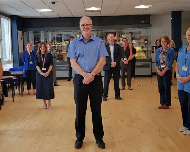 John Dillon with NHS Staff