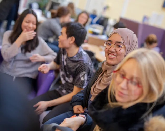 Students in the Global Room