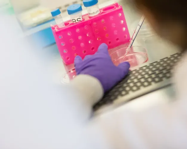 test tubes in lab environment