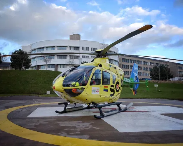 SCAA helicopter at Ninewells hospital