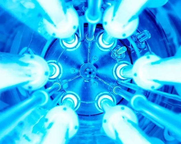 Tubes of UV lights in cylinder