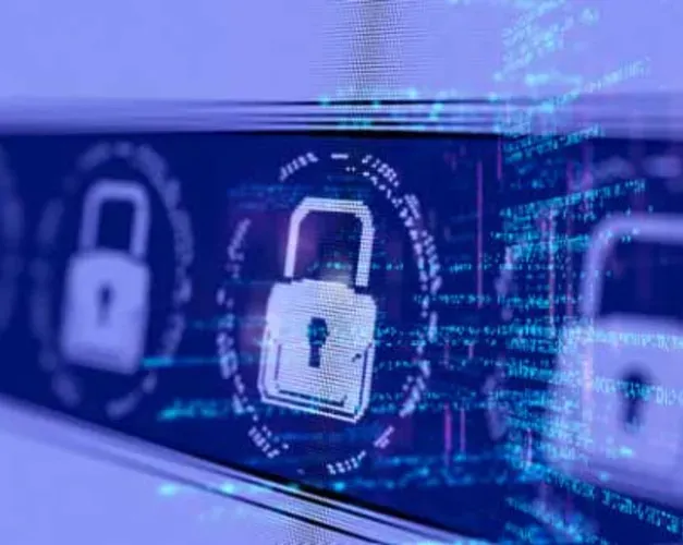 A section of a computer screen showing rows of padlock images with circles and data numbers displayed.