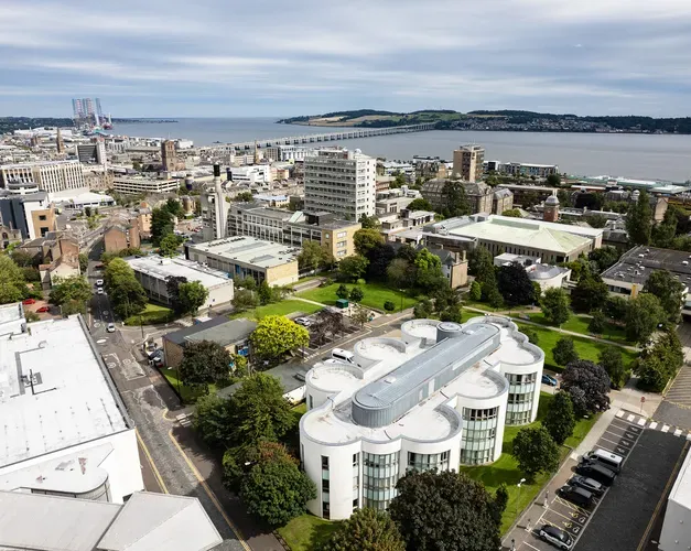 Arial view of City Campus looking towards the west end of Dundee