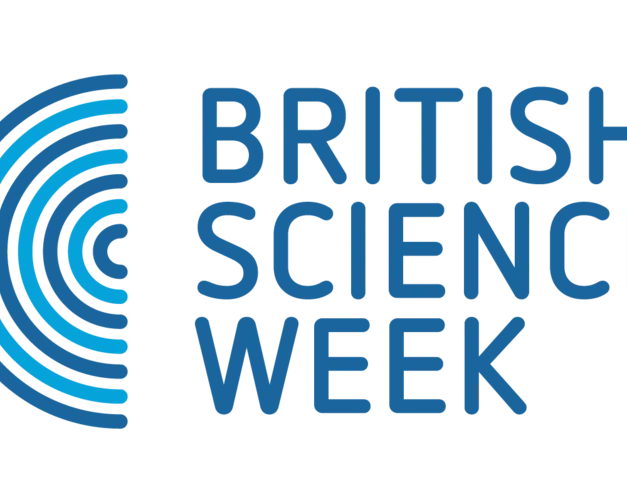 British Science Week text logo in blue