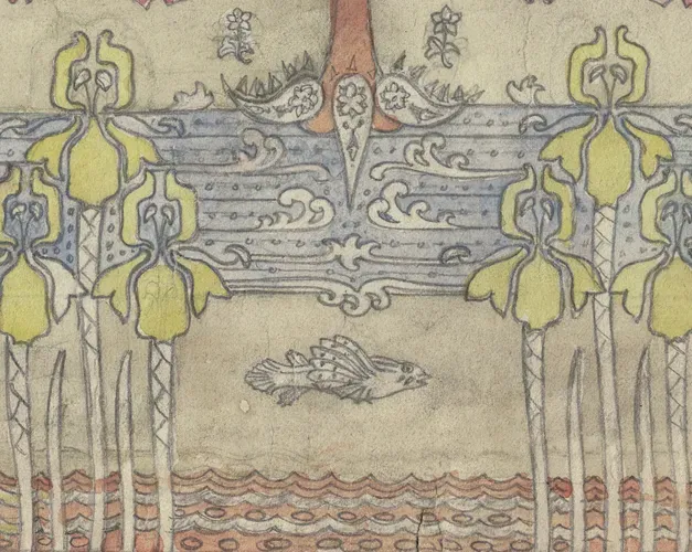 Detail from design for embroidered panel by Helen Kippen