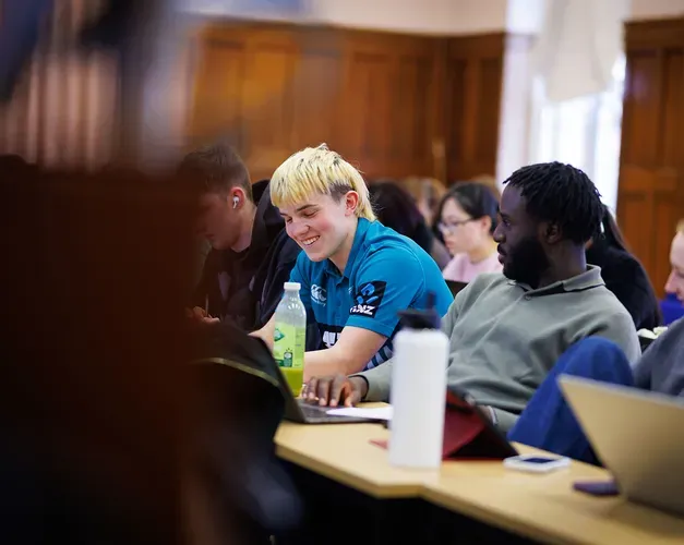 A group of students in a lecture theatre