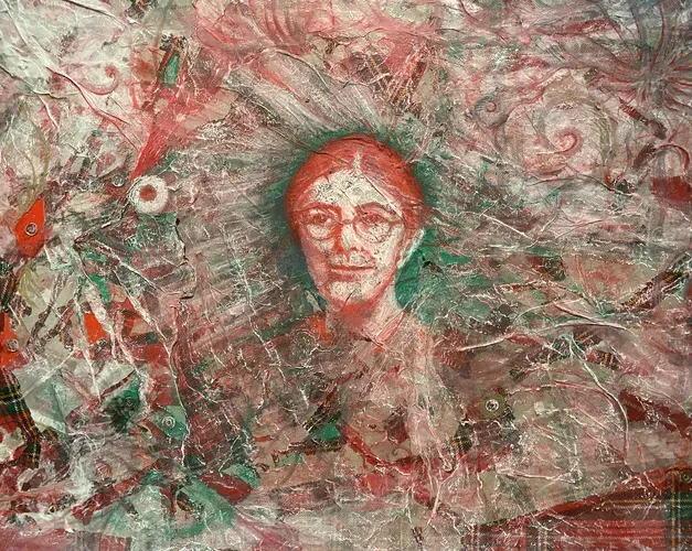 Discovery’s Daughter, mixed media painting by Mhairi Henderson