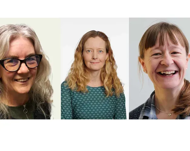 Three portraits side-by-side of Lorraine van Blerk, Isla Mackenzie and Susan Wyllie.