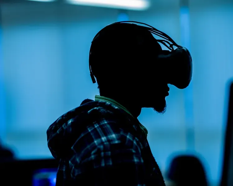 a man in a VR headset