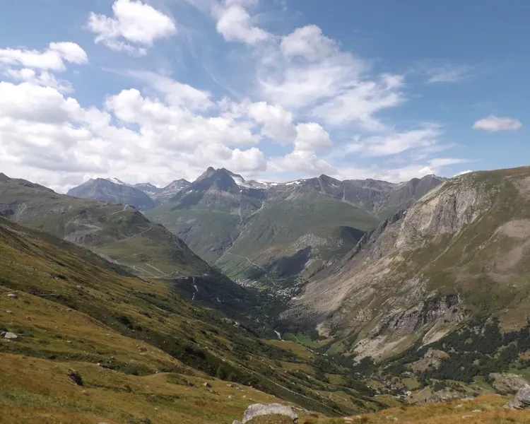 Scenic view of the Scottish mountains with a blue sky