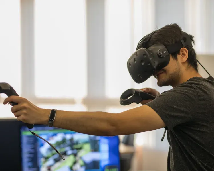 a man in a virtual reality