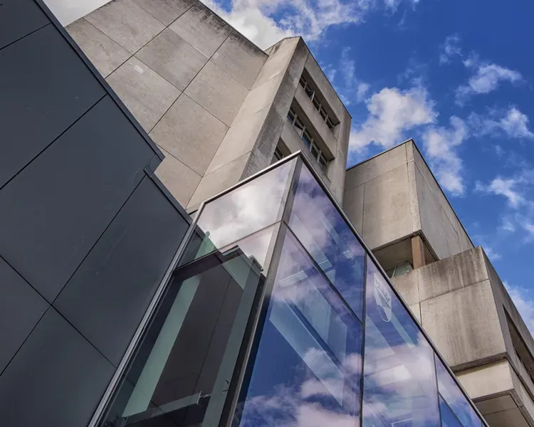 a building on campus on a sunny day