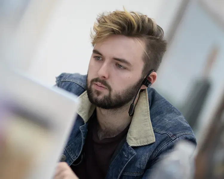 student working alone