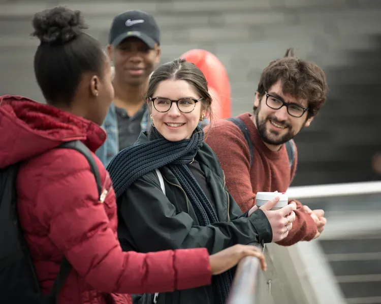 Students outside V&A