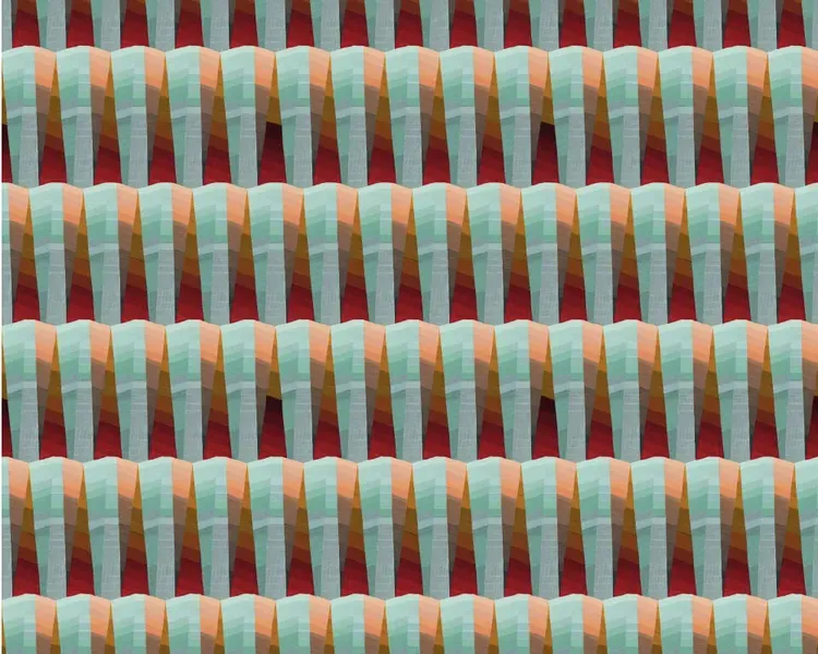 close up of woven textile in red and blue