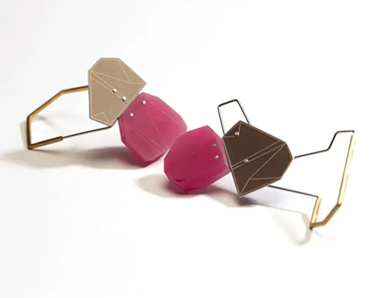 cream and pink earrings