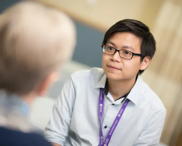 medical student with man