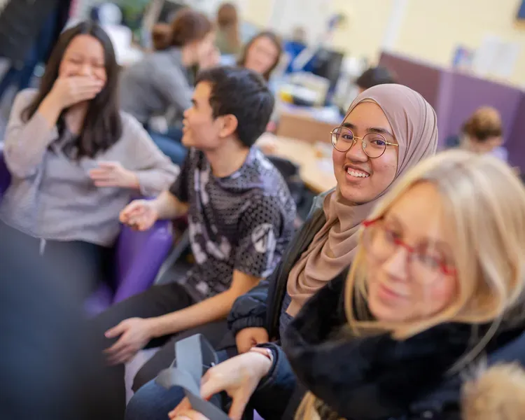 Students in the Global Room
