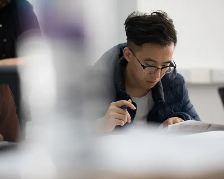 Student studying