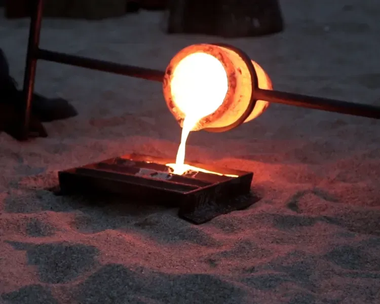 molten metal being poured out