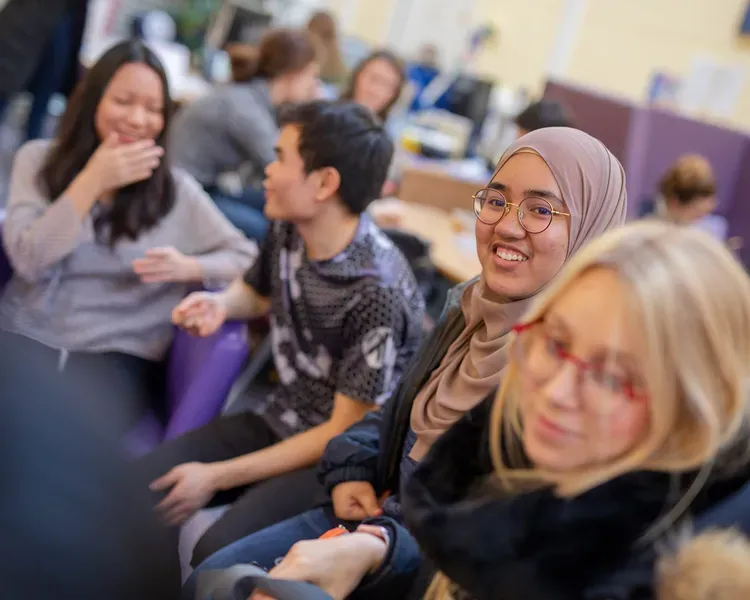 Students in the Global Room