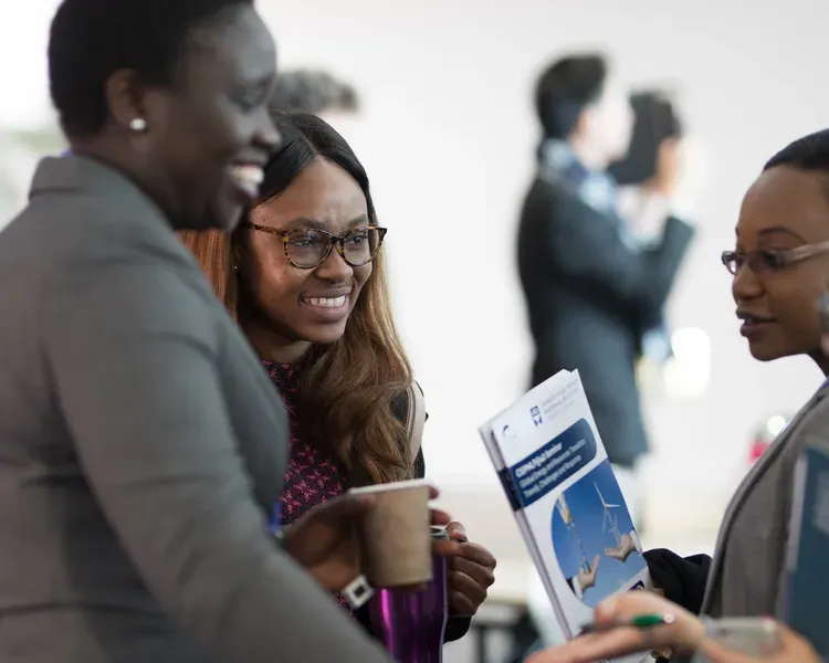 a group of people talking