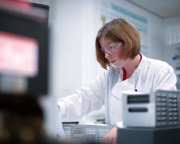 Scientist working in lab
