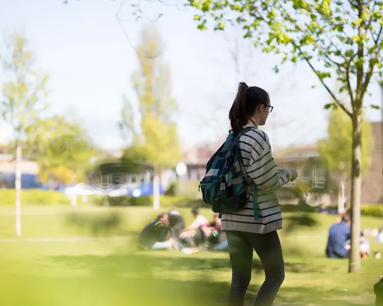 Student on campus