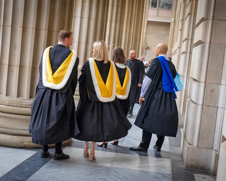 Student at Graduation outside the Caird Hall, Dundee